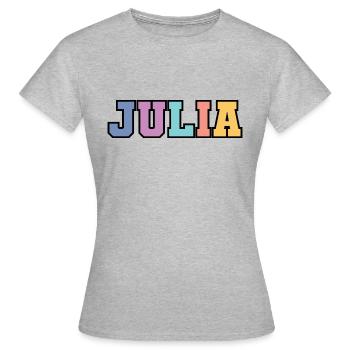 Nom - Julia - T-shirt Femme - gris chiné - Devant - AI Model Female 172 dark (172cm)