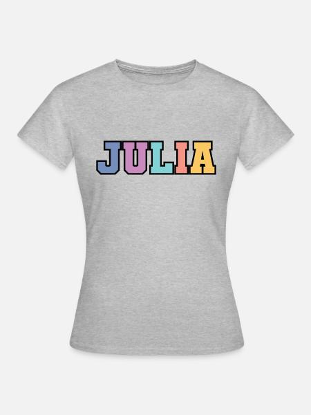 Name - Julia - Frauen T-Shirt - Grau meliert