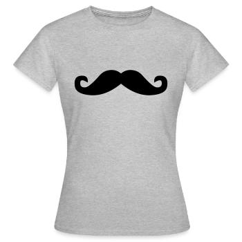 Schnurrbart - Frauen T-Shirt - Grau meliert - Vorne - AI Model Female 172 dark (172cm)