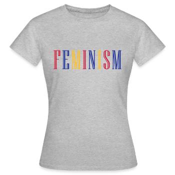 FEMINISM - T-shirt Femme - gris chiné - Devant - AI Model Female 172 dark (172cm)