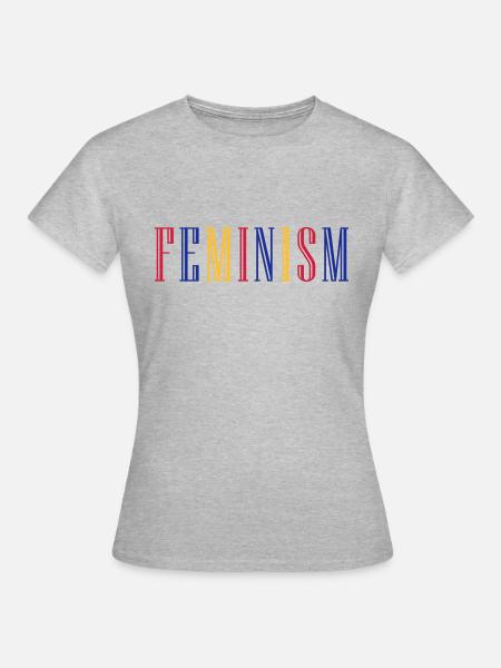 FEMINISM - Frauen T-Shirt - Grau meliert