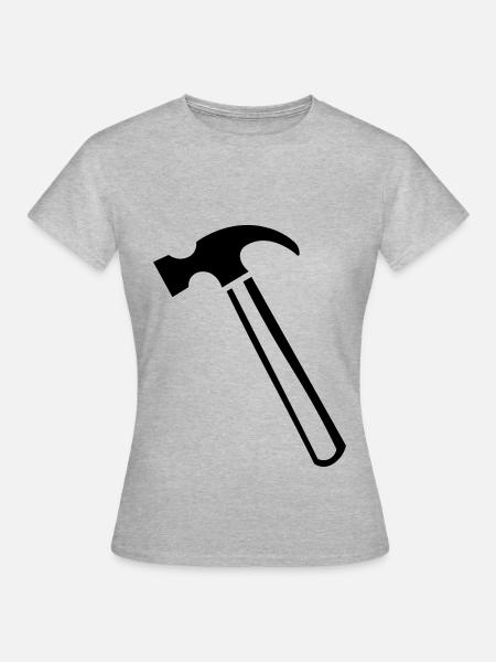 Idée cadeau outil marteau - T-shirt Femme - gris chiné