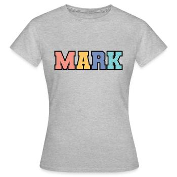 Name - Mark - Frauen T-Shirt - Grau meliert - Vorne - AI Model Female 172 dark (172cm)