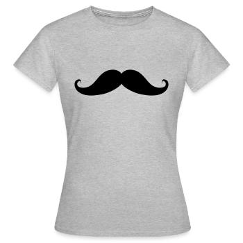 Schnurrbart - Frauen T-Shirt - Grau meliert - Vorne - AI Model Female 172 dark (172cm)