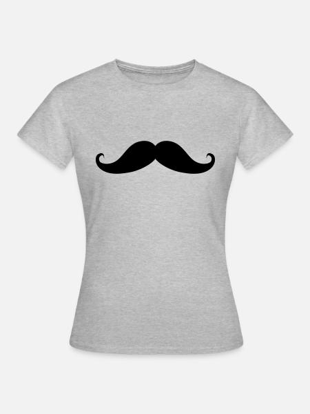 moustache - T-shirt Femme - gris chiné