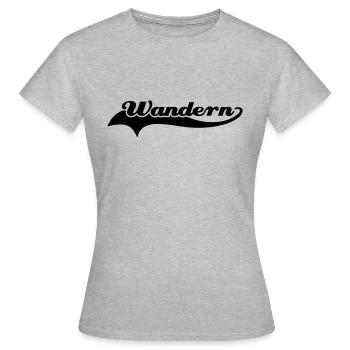 Wandern Schweif - Frauen T-Shirt - Grau meliert - Vorne - AI Model Female 172 dark (172cm)