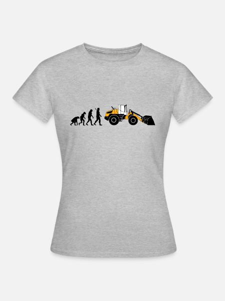 Evolution Radlader - Frauen T-Shirt - Grau meliert