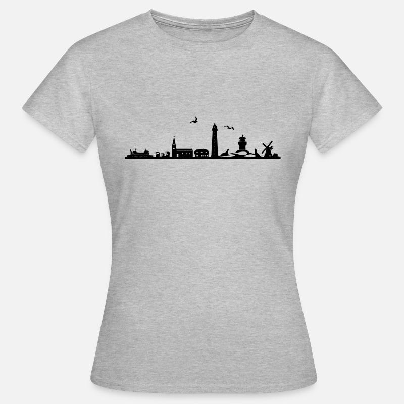 Skyline - Insel Amrum - Frauen T-Shirt - Grau meliert