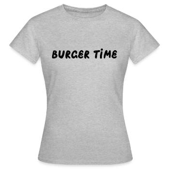 Burger Time - Frauen T-Shirt - Grau meliert - Vorne - AI Model Female 172 dark (172cm)