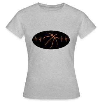 Basketball Herzschlag heartbeat Streetball - Frauen T-Shirt - Grau meliert - Vorne - AI Model Female 172 dark (172cm)