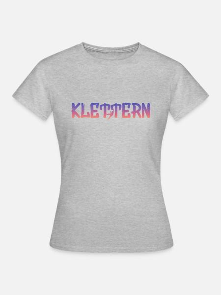 Klettern bouldern - Frauen T-Shirt - Grau meliert