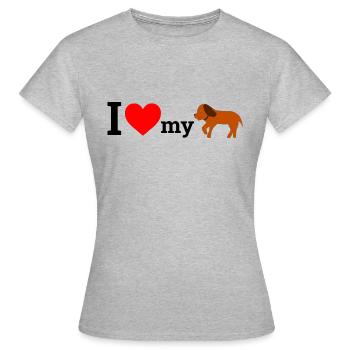 Amour de chien - T-shirt Femme - gris chiné - Devant - AI Model Female 172 dark (172cm)