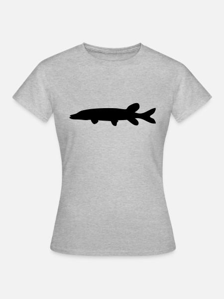 hecht_f3 - Frauen T-Shirt - Grau meliert