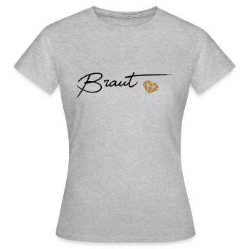 Braut - Frauen T-Shirt - Grau meliert - Vorne - AI Model Female 172 dark (172cm)
