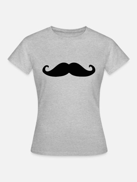 Bart Maske - Schnäuzer Schnurrbart - Frauen T-Shirt - Grau meliert