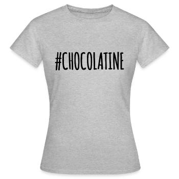 #CHOCOLATINE - T-shirt Femme - gris chiné - Devant - AI Model Female 172 dark (172cm)
