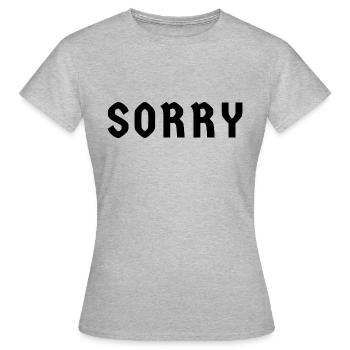 Sorry & Pardon & Apology & Wisdom - Women's T-Shirt - heather grey - Front - AI Model Female 172 dark (172cm)
