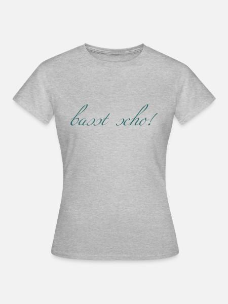 basst scho - Frauen T-Shirt - Grau meliert