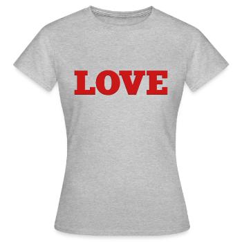 LOVE - T-shirt Femme - gris chiné - Devant - AI Model Female 172 dark (172cm)