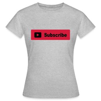 Subscribe Button - Women's T-Shirt - heather grey - Front - AI Model Female 172 dark (172cm)