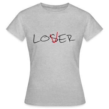 Perdant / amant - T-shirt Femme - gris chiné - Devant - AI Model Female 172 dark (172cm)