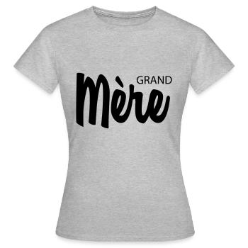 Grand mère - T-shirt Femme - gris chiné - Devant - AI Model Female 172 dark (172cm)