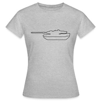 Char Leopard Army - T-shirt Femme - gris chiné - Devant - AI Model Female 172 dark (172cm)