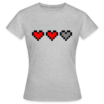 Coeurs de pixels - T-shirt Femme - gris chiné - Devant - AI Model Female 172 dark (172cm)