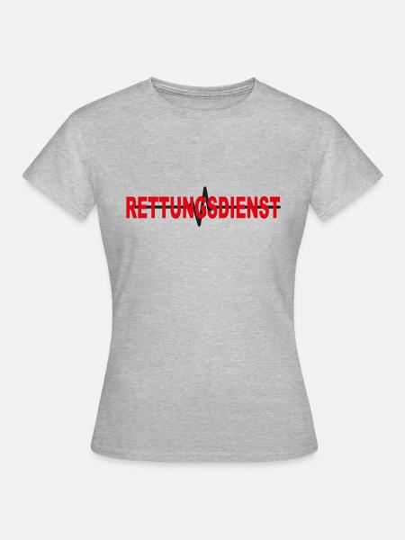 Rettungsdienst mit EKG - Frauen T-Shirt - Grau meliert