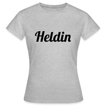 Heldin - Frauen T-Shirt - Grau meliert - Vorne - AI Model Female 172 dark (172cm)