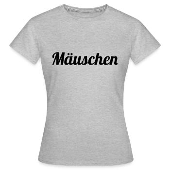 Mäuschen - Frauen T-Shirt - Grau meliert - Vorne - AI Model Female 172 dark (172cm)