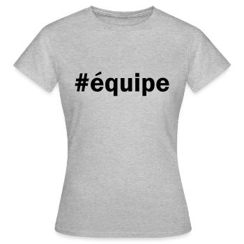 #équipe ÉQUIPE - T-shirt Femme - gris chiné - Devant - AI Model Female 172 dark (172cm)