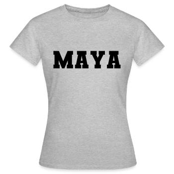 Name - Maya - Frauen T-Shirt - Grau meliert - Vorne - AI Model Female 172 dark (172cm)