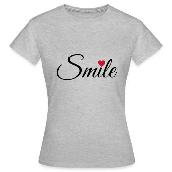 Smile - Frauen T-Shirt - Grau meliert - Vorne - AI Model Female 172 dark (172cm)