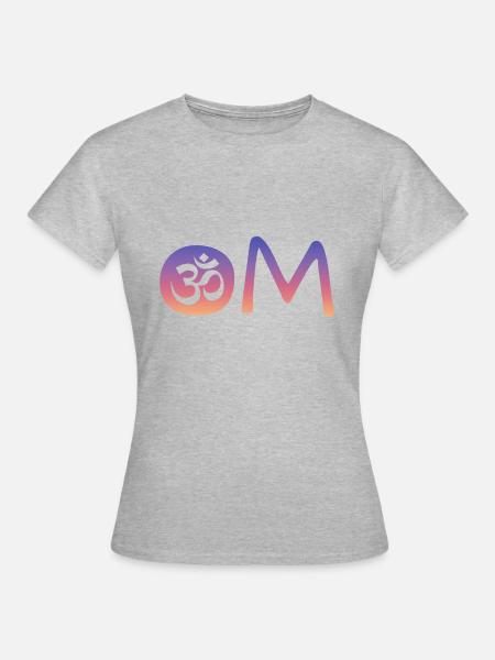 Om - Frauen T-Shirt - Grau meliert