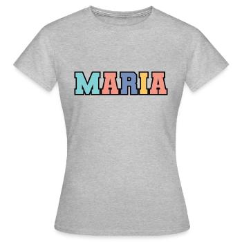 Nom - Maria - T-shirt Femme - gris chiné - Devant - AI Model Female 172 dark (172cm)