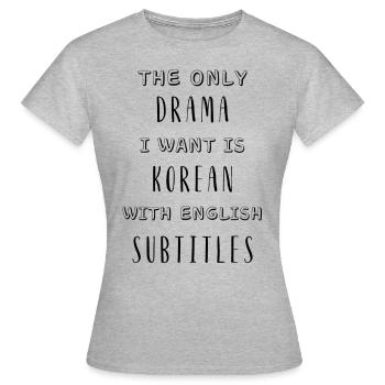 Sous-titres - T-shirt Femme - gris chiné - Devant - AI Model Female 172 dark (172cm)