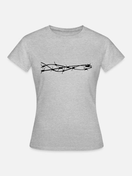 Stacheldraht - Frauen T-Shirt - Grau meliert