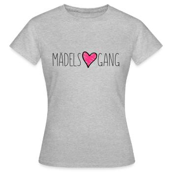 maedels herz gang liebe - Frauen T-Shirt - Grau meliert - Vorne - AI Model Female 172 dark (172cm)