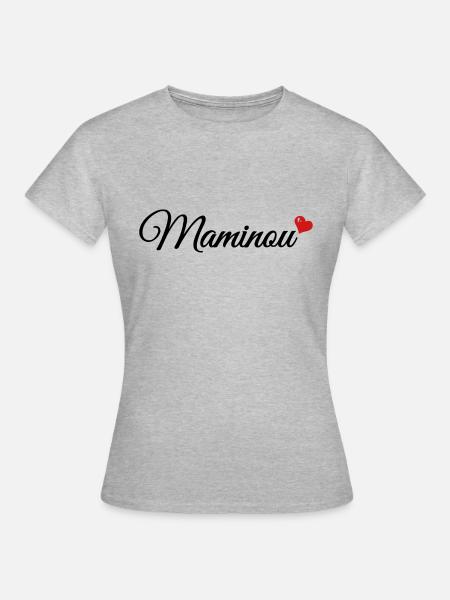 Maminou - Tshirt Mamie - T-shirt Femme - gris chiné