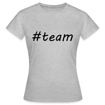 #team - Frauen T-Shirt - Grau meliert - Vorne - AI Model Female 172 dark (172cm)