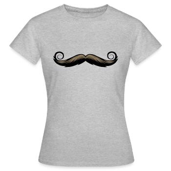 drawing mustache - Women's T-Shirt - heather grey - Front - AI Model Female 172 dark (172cm)
