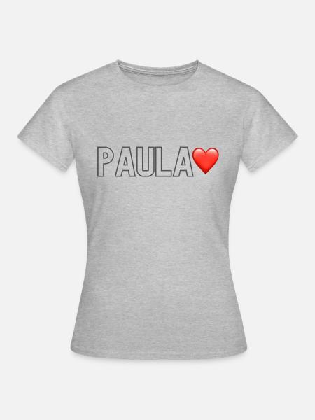 Paula Lover Name - Frauen T-Shirt - Grau meliert