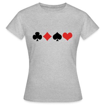 Cards 2 - T-shirt Femme - gris chiné - Devant - AI Model Female 172 dark (172cm)