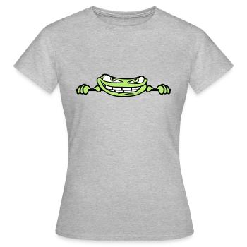 masquer texte texte écrire mur mur meme g - T-shirt Femme - gris chiné - Devant - AI Model Female 172 dark (172cm)