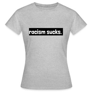 SUCS RACISM - T-shirt Femme - gris chiné - Devant - AI Model Female 172 dark (172cm)