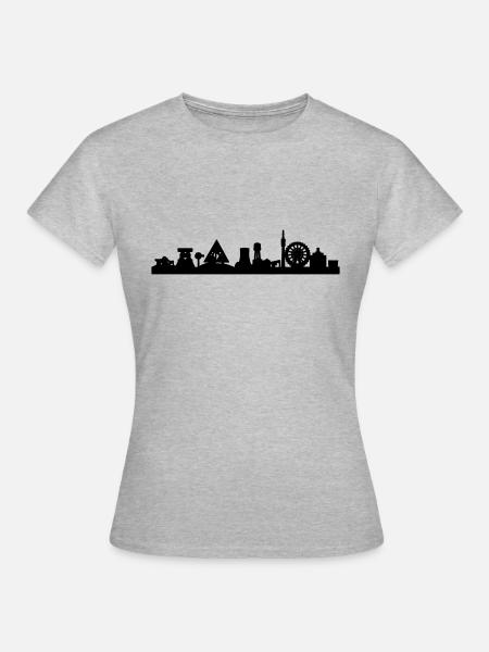 Ruhrpott-Skyline - Frauen T-Shirt - Grau meliert