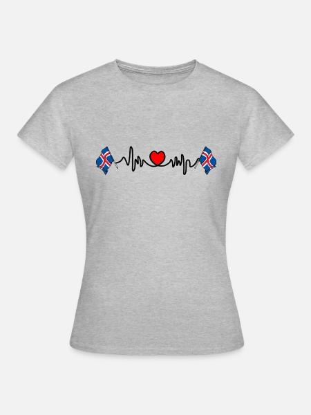 Herzfrequenz-Cardio für Island - Frauen T-Shirt - Grau meliert