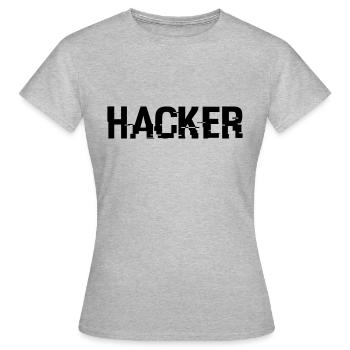 Hacker - Frauen T-Shirt - Grau meliert - Vorne - AI Model Female 172 dark (172cm)