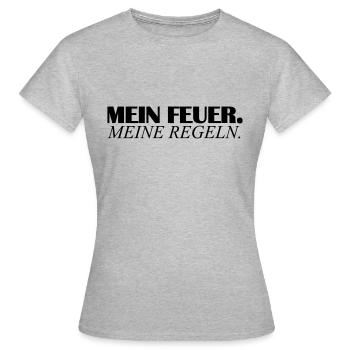 mein feuer - Frauen T-Shirt - Grau meliert - Vorne - AI Model Female 172 dark (172cm)